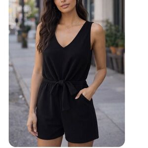 c'est la vie black romper holiday with tie